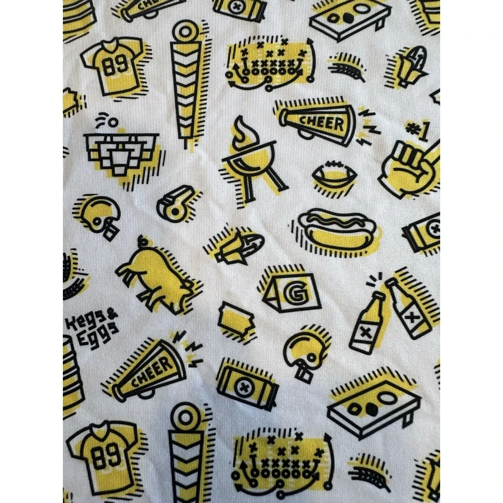 Waggle Golf Polo Shirt Kegs And Eggs Tailgate White Black Yellow Men's Large